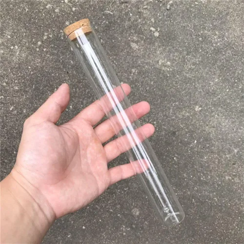 Vista 7 de Tubo de vidrio de 0.7 fl oz con corcho de madera, vial de vidrio transparente de 20 cc, frasco, botellas de tubo de corcho, 12
