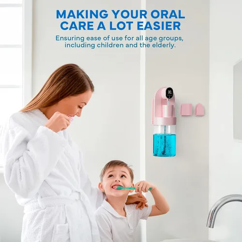 Vista 6 de Dispensador automático de enjuague bucal para baño, dispensador inteligente de enjuague bucal de 21.12 onzas sin contacto, juego de accesorios