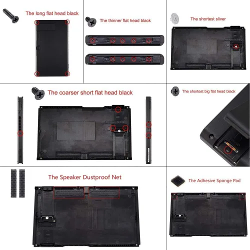 Vista 7 de eXtremeRate Placa trasera de agarre suave al tacto para consola Nintendo Switch, carcasa NS Joycon (versión D-Pad) con botones de juego completo