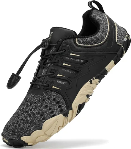 Vista 7 de Kricely Zapatos minimalistas para hombre, zapatos de entrenamiento con puntera ancha, suela cero caída