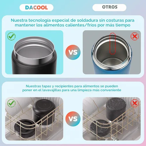Vista 3 de DaCool Termo para niños de acero inoxidable con aislamiento al vacío para alimentos calientes, frasco de comida de 13 onzas, termo para almuerzo