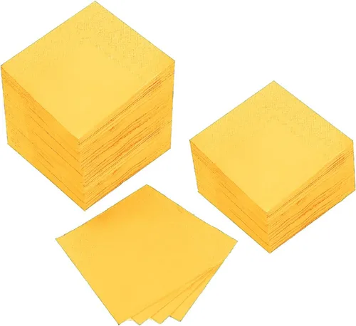 Vista 23 de 100 paquetes de servilletas de cóctel de 2 capas, servilletas de postre plegadas de 5 x 5 pulgadas, servilletas desechables para cena, boda
