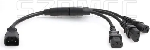 Vista 2 de SZRMCC Equipo eléctrico UPS PDU Server Y Split IEC320 C14 a 3 x C13 10A 250V Cable de extensión de cable de alimentación