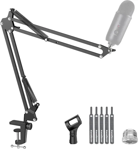 Vista 13 de InnoGear Soporte de micrófono con brazo de brazo para Blue Yeti HyperX QuadCast SoloCast Snowball Fifine Shure SM7B y otros micrófonos, brazo
