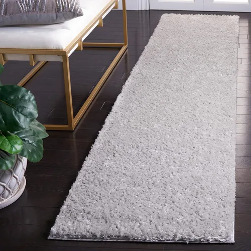Vista 30 de SAFAVIEH Tahoe Shag Collection - Alfombra de área de 2 x 7 pies, color gris, diseño geométrico, felpa de 1.2 pulgadas de grosor, ideal para zonas