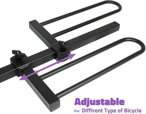 Vista 6 de Venzo - 2 portabicicletas estilo plataforma para coche, SUV, camión, remolque, receptor de enganche de 2 pulgadas, robusto y resistente a