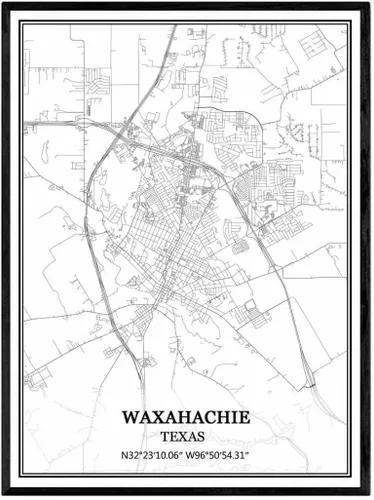 Vista 9 de Póster de pared de Port Arthur Texas, Estados Unidos América Mapa, impresión sobre lienzo, sin marco, moderno mapa blanco y negro BKWH-01864