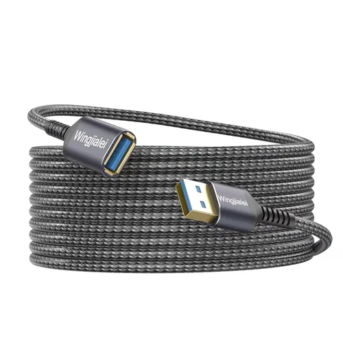 Vista 7 de Cable de extensión USB 3.0 de 2 pies tipo A macho a hembra, cable de extensión USB de múltiples puertos compatible con impresora, teclado, unidad