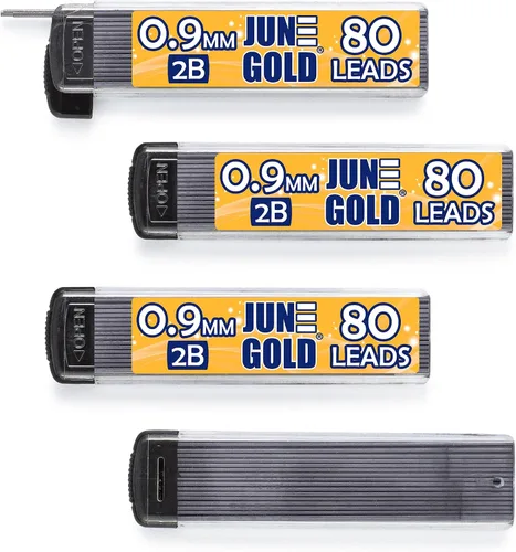 Vista 5 de June Gold 820 unidades, 0.3 mm 2B repuestos de plomo, 205 piezas por dispensador, grosor extra fino, plomo resistente a la rotura/grafito