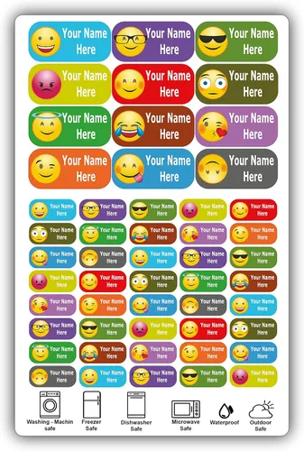 Vista 11 de 126 Etiquetas de Nombre Personalizadas – Diseños de Iconos para Niños, Niñas y Niños. Etiquetas Impermeables para Escuela, Guardería y Campamento.