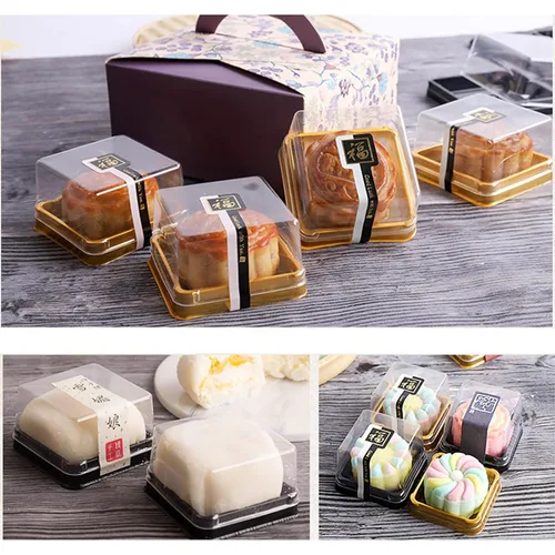 Vista 8 de BenRan Caja de pastel de luna de 3.53 oz, 3 contenedores de flan mini 100 g