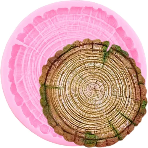 Vista 12 de Moldes de silicona para corteza de árbol de grano de madera, textura de corteza de árbol, molde de fondant para decoración de tartas, decoración