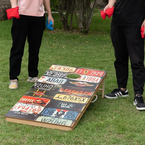Vista 6 de Cornhole Boards Set Regulation Size - 4'x2' Premium Solid Wood Corn Hole Toss Game with 8 Bean Bags