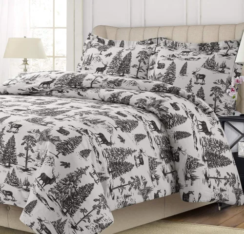 Vista 5 de Tribeca Living Juego de funda de edredón de 200-GSM con estampado floral, King, Multicolor (FL200DSKIDB)