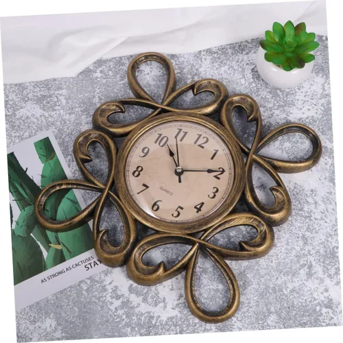 Vista 4 de Reloj de pared silencioso con esfera dorada, decoración de habitación, reloj de pared grande y moderno para el hogar