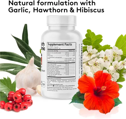 Vista 6 de Youth & Tonic Pastillas diarias de peso de agua y suplementos de apoyo para la presión arterial/diuréticos naturales para retención de agua