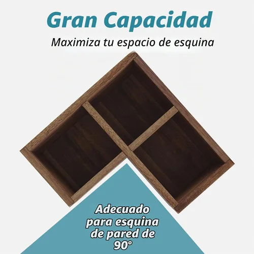 Vista 4 de Suli Soporte extra grande para utensilios de cocina con 3 compartimentos, organizador de utensilios de esquina para encimera, organizador