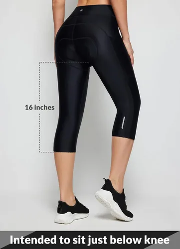 Vista 2 de BALEAF Pantalones cortos acolchados de ciclismo para mujer, pantalones de ciclismo capris para ciclismo, leggings giratorios 34 UPF 50+