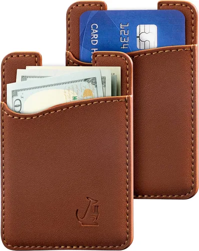 Vista 8 de Wallaroo Wallets Billetera de cuero prémium con agarre y soporte, Marrón, Minimalista