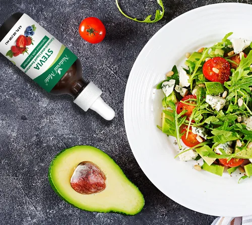 Vista 4 de Edulcorante líquido de stevia (optimizado con eritritol) 4 onzas líquidas (4.1 fl oz) - Botella de vidrio 1 paquete
