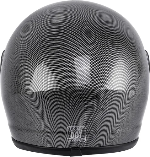 Vista 6 de TCMT Tamaño-S Casco de Cara Completa de Fibra de Carbono para Adultos con Visera Abatible, Aprobado por DOT, para Motocicleta, ATV, Motocross