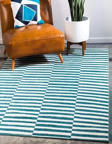 Vista 20 de Unique Loom Williamsburg Collection - Alfombra informal de transición gruesa con rayas alternas (8 pies x 10 pies, rectangular, gris/beige)