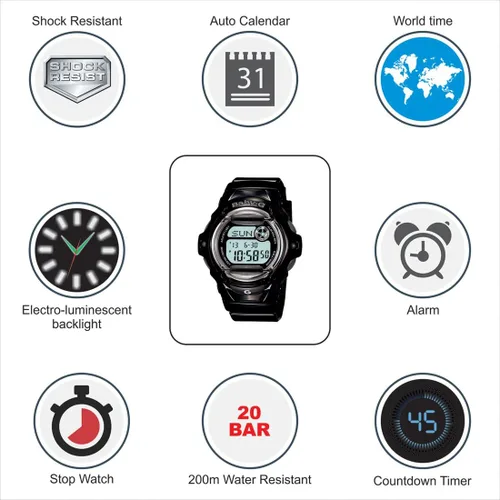 Vista 7 de Baby-G Ladies Relojes Baby-G 200M BG-169R-1DR - WW