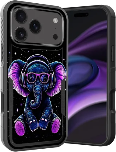 Vista 167 de Funda para iPhone Air, doble capa híbrida resistente resistente a prueba de golpes de policarbonato duro + funda protectora de silicona suave