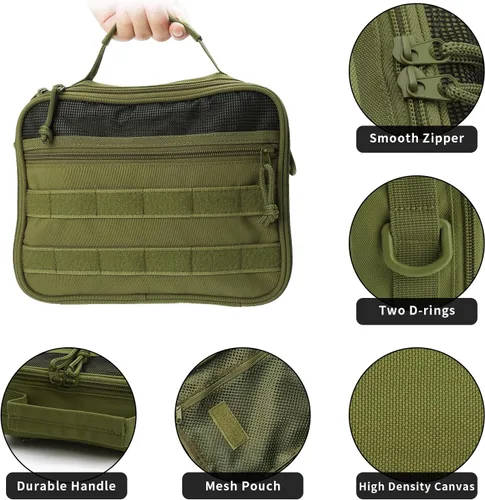 Vista 4 de SMONT Neceser de viaje para hombres con diseño de apertura completa de doble lado, organizador de artículos de aseo de viaje, kit Dopp, bolsa