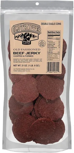 Vista 11 de Old Trapper Double Eagle Cecina de Res, sabor picante y caliente, paquete de 21 onzas, snacks de carne ahumada en madera natural, 10 gramos