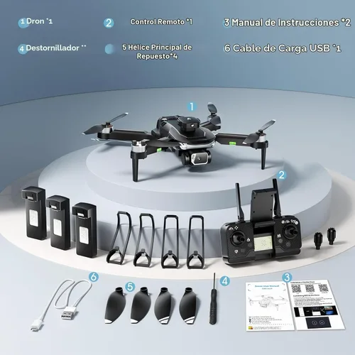 Vista 7 de Dron S165 con cámara 1080P, Drone de control remoto plegable para adultos