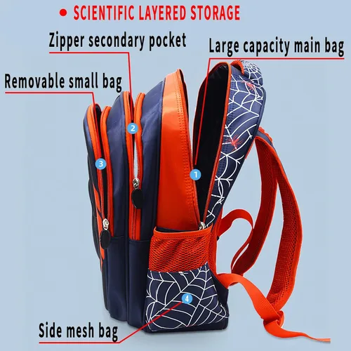 Vista 5 de Mochila escolar para niños pequeños, mochila escolar 3D de cómic, impermeable, ligera, para estudiantes de primaria, mochila escolar para niños
