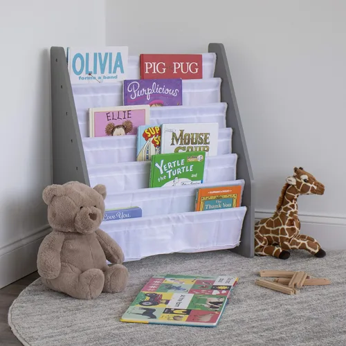 Vista 2 de Humble Crew - Estantería para niños de 6 niveles, organizador de estanterías para libros, armario extra grande para niños pequeños con bolsillos