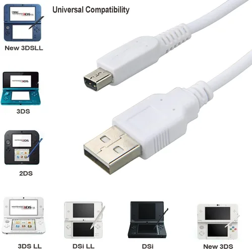 Vista 2 de 2Pack akwox de 3M10ft Cargador USB cable de alimentación para Nintendo 3DS XL, 3DS, DSi, DSi XL, NEW 3DS XL