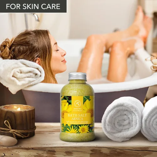 Vista 7 de Sales de baño de árnica de 21.16 onzas – Aceites esenciales de romero y abeto 100% naturales – sal marina Arnica 21.16 oz – Lo mejor para el baño