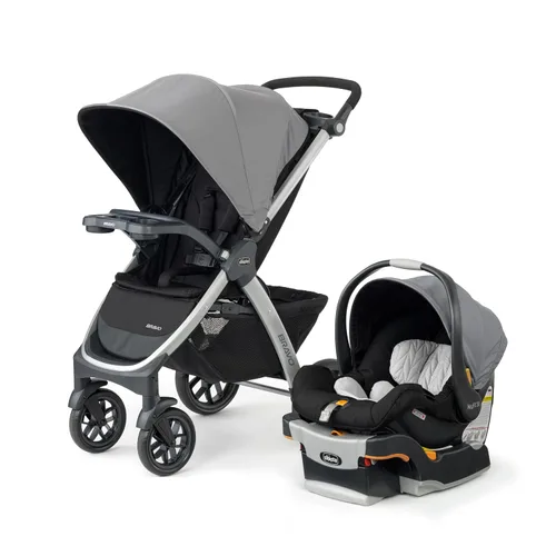 Vista 22 de Chicco Bravo - Sistema de viaje 3 en 1, cochecito plegable rápido con asiento de coche Brooklyn/Navy, baby stroller, KeyFit 30 car seat, newborn