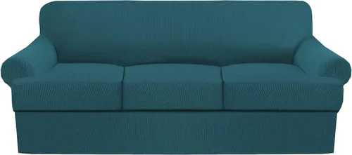 Vista 47 de Funda de sofá con cojín en T de alta calidad, juego de 4 piezas para sofás con cojines en T (se adapta a 72-90 pulgadas), protector de muebles suave
