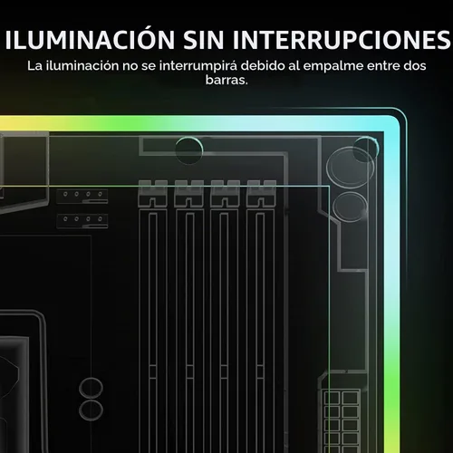 Vista 4 de AsiaHorse Tira de Luz ARGB para Placa Base, 24 RGB Direccionables Independientes, 5V 3-pin Aura Sync, Kit de Piezas de PC LED Lightsaber-X