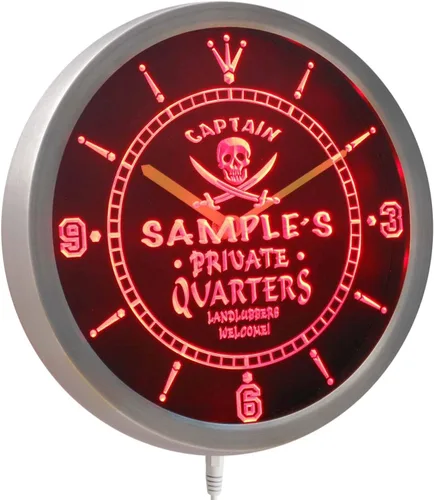 Vista 3 de AdvPro ncpw-tm Private Quarters - Reloj de pared LED con letrero de neón con texto en inglés «Private Quarters»