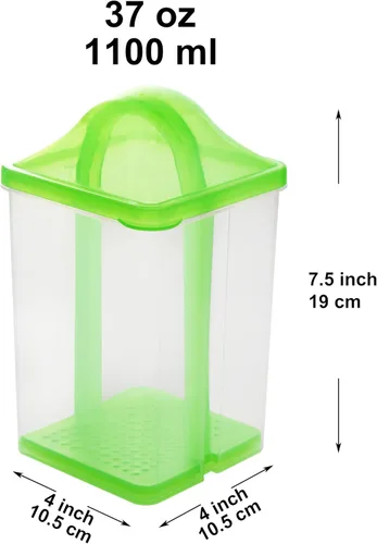 Vista 2 de Youngever Paquete de 2 recipientes para pepinillos con colador, soporte de plástico para pepinillos con colador, conservador de pepinillos con tapa