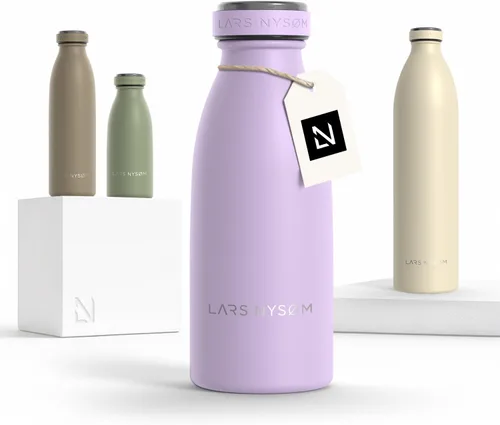 Vista 95 de LARS NYSØM Botella de agua aislada de acero inoxidable de 12 onzas, 17 onzas, 25 onzas, 34 onzas, 51 onzas, frasco térmico aislado para bebidas