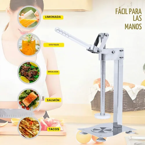 Vista 6 de Exprimidor manual de cítricos de acero inoxidable, exprimidor manual de cítricos – Exprimidor de mano resistente para lima naranja, prensa de frutas