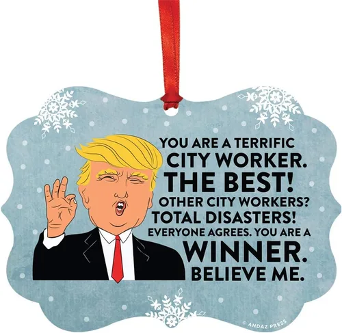 Vista 31 de Andaz Press Presidente Donald Trump Fancy Frame Recuerdo Adorno de Navidad Regalo de broma Ejecutivo de Cuenta, 1 paquete, Divertidas Ideas