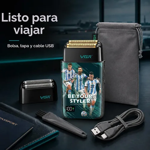 Vista 6 de VGR Afeitadora de lámina de flexión doble 309 para hombres calvos con 3