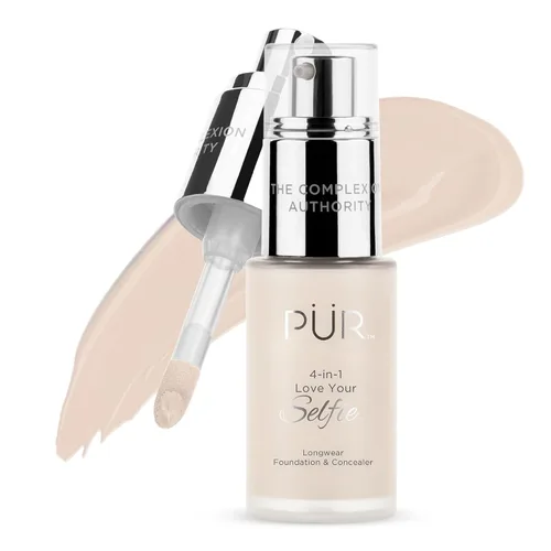Vista 36 de PÜR MINERALS 4-in-1 Love Your Selfie Foundation & Concealer - Longwear Medium-to-Full Coverage Liquid Makeup Foundation with Hydrating Blend for