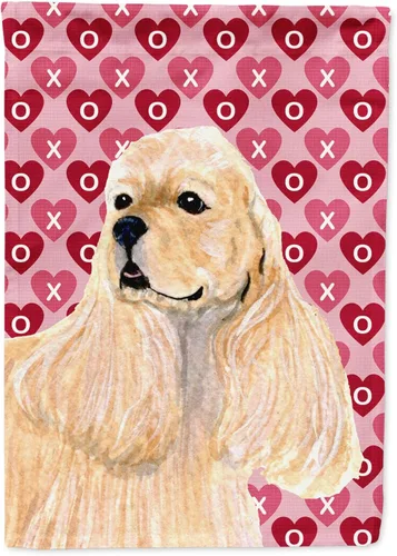 Vista 293 de Caroline's Treasures SS4484GF Bandera de jardín con diseño de bulldog inglés y corazones para el Día de San Valentín, bandera decorativa para patio