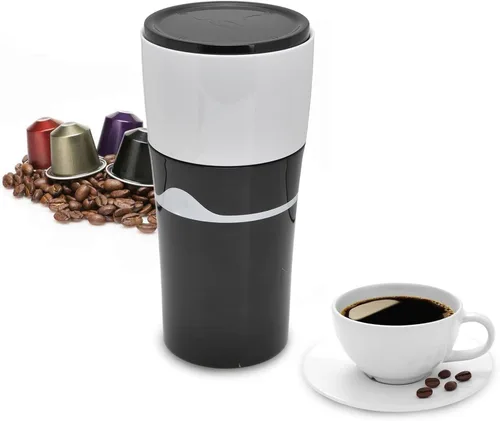 Vista 2 de Cafetera portátil – Máquina de goteo de una sola porción con prevención de fugas laterales de 360 grados para viajes, camping, oficina, uso