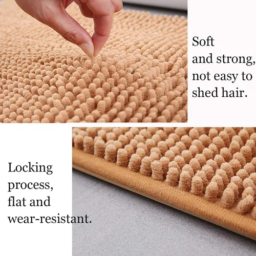 Vista 7 de QWEASDF Tapetes absorbentes para baño, antideslizantes, para ducha, entrada, entrada, felpudos de felpilla, extraíbles y lavables, color gris, 19.7
