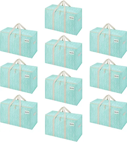 Vista 46 de VENO - Paquete de mudanzas, cajas de almacenamiento para embalaje universitario con tapas alternativas, para dormitorio, extragrande, asas
