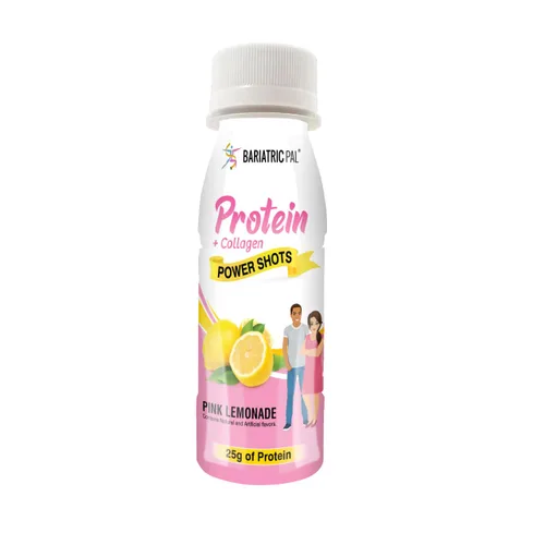 Vista 3 de BariatricPal Disparos de proteína de suero de leche y colágeno listos para beber, 0.88 oz, limonada rosa (6 botellas)